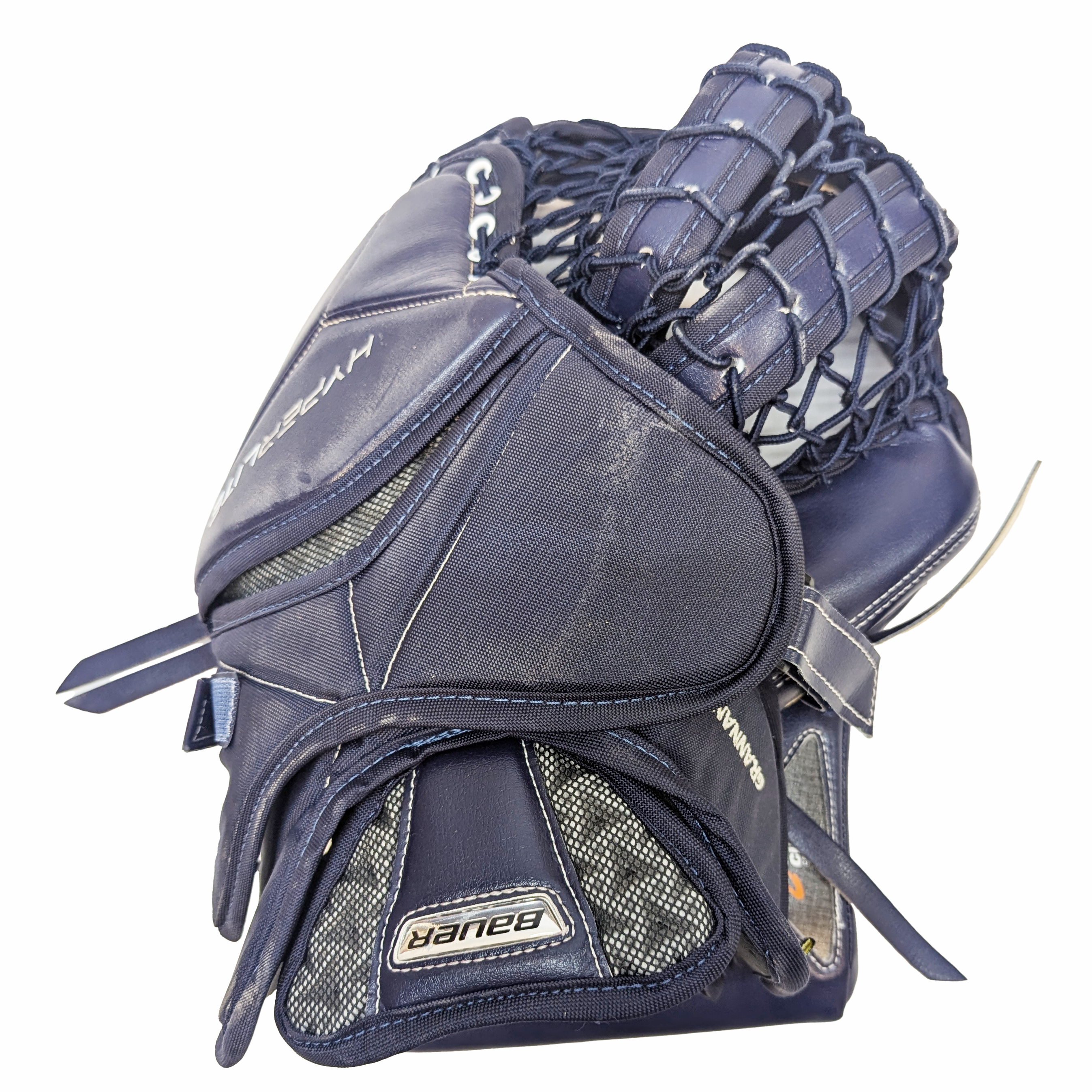 Bauer Vapor Hyperlite - Gant de gardien de but Pro Stock d'occasion (bleu marine/blanc)